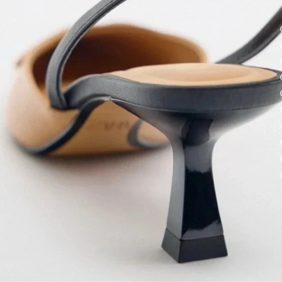 Zara Tan and Black Slingback Flats new size 10 - Picture 6 of 10